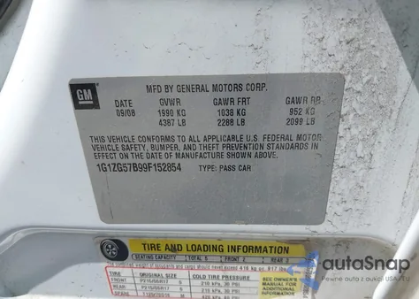 2009 Chevrolet Malibu Ls из США, поврежденный, VIN 1G1ZG57B99F152854